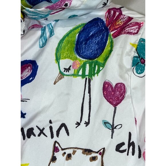 Haxin Cat Raincoat Jacket 2Y White Hoodie Preppy Modern Retro - Picture 15 of 16